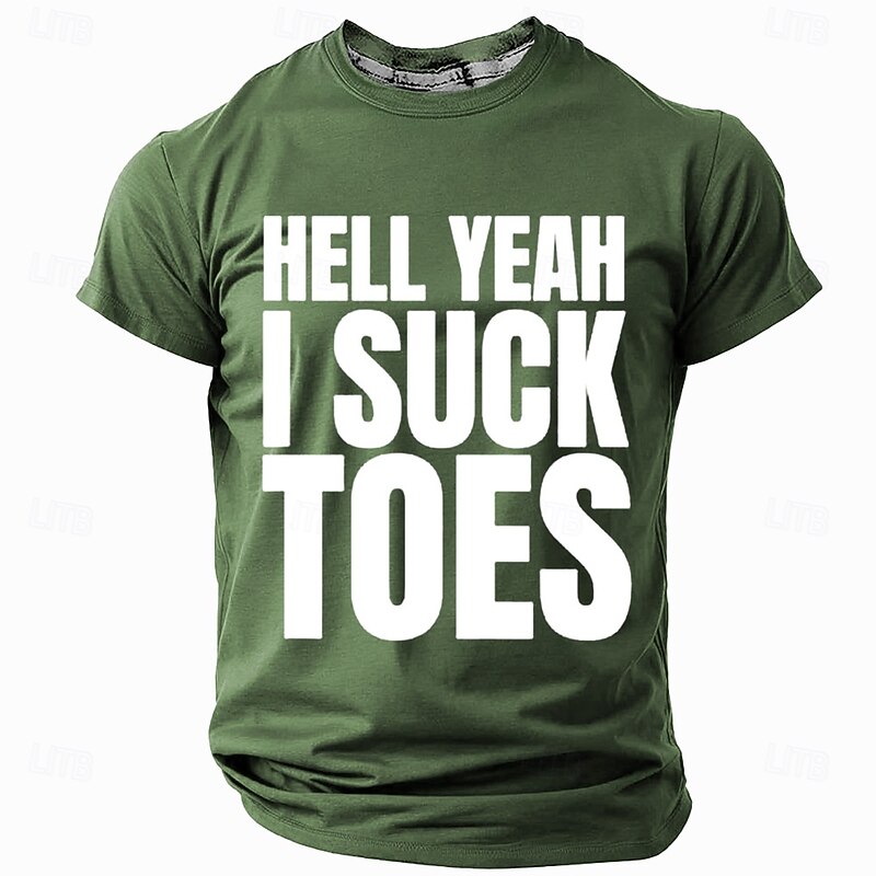 Men's Red 'Hell Yeah I Suck Toes' Graphic T-Shirt | Short Sleeve Funny Lifestyle Tee