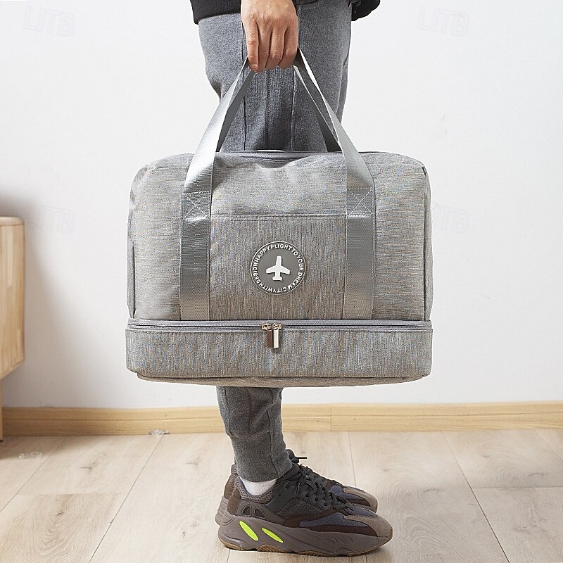 Weekender Bag Travel Duffel Bag with Shoe Compartment, Gym Bag with Wet Dry Separation for Women Men, Waterproof Luggage Bag with Wet-Dry Separation, Beach, Swimming & Fitness Organizer