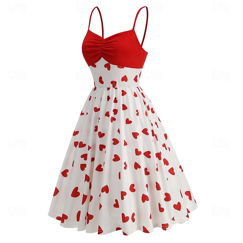 Retro Vintage 1950s Rockabilly Dress Swing Dress Heart Fancy Dress Women's Carnival Masquerade Daily Wear Adults' Dress Homecoming Dresses2