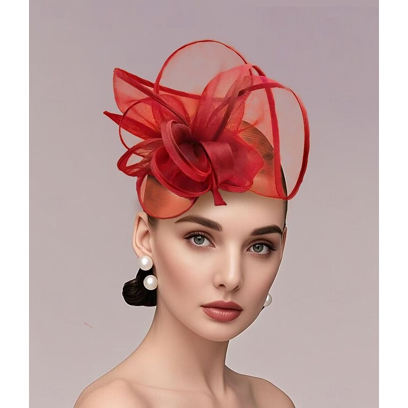 Fascinators Net Veil Hat Horse Race Ladies Day Wedding With Petal Cap Headpiece Headwear4