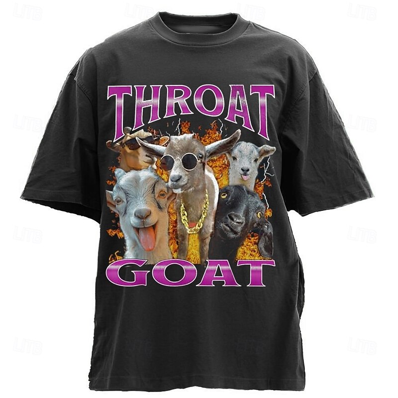 Men's Animal Funny T Shirt Half Sleeve T shirt 3D Print Crew Neck Shirt Designer Casual Party Holiday Deep Purple Black Green Summer Spring Clothing Apparel S M L XL XXL XXXL