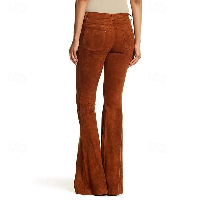 Retro Vintage 1960s Hippie Long Length Bell Bottom Pants Flared Trousers Hippie Solid Color Fit & Flare Fancy Dress Women's Carnival Daily Wear Pride Parade Pride Month Adults' Pants Spring & Summer3