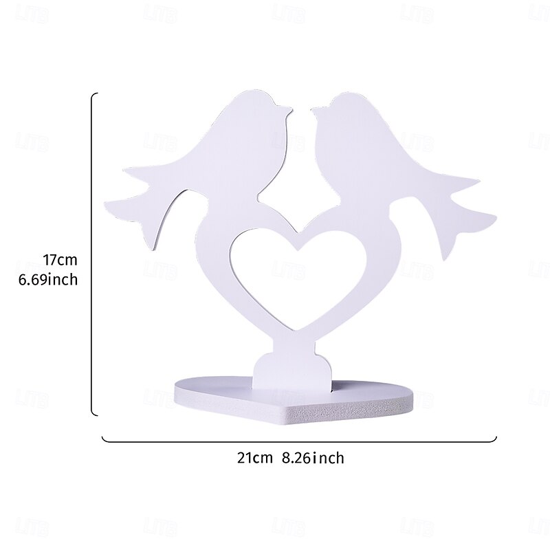 Romantic Love Bird Table Ornament – PVC Board Decorative Statue, Indoor Wedding Anniversary Decoration, Heartwarming Desk Figurine for Valentine's Day, Hotel Decor, and Creative Gift2
