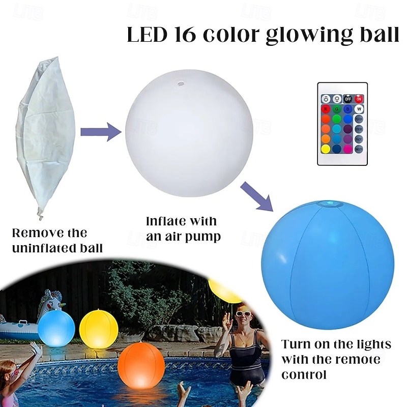 20/40 cm LED Ball Light with Remote Waterproof LED Globe Light Glowing Mood Lamp Dimmable 16 RGB Colors Night Light for Home Garden Patio Pool Party Decor4