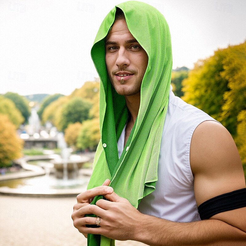 Cooling Hoodie Towel, Absorbent and Quick Drying Cooling Towels for Neck and Face, Sun Protection Cold Towels, Cooling Neck Wraps for Hot Weather for Sport Workout