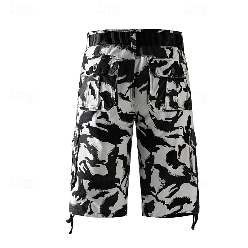 Men's Cargo Shorts Camo Shorts Shorts Summer Shorts Zipper Multiple Pockets Flap Pocket Camouflage Camo / Camouflage Comfort Wearable Short Outdoor Vacation Sport Casual Black Army Green3