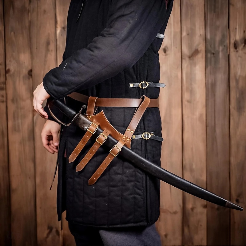 Punk & Gothic Medieval Renaissance Cosplay Costume Scabbard Sword Holder Fancy Dress Men's Women's Celtic Viking Halloween Carnival Masquerade Performance Renaissance Fair LARP Adults' Sscabbard3