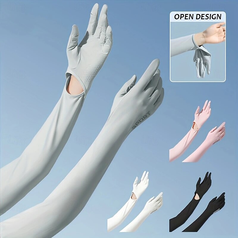 UV Long Sun Gloves, UPF 50+ Touchscreen Non Slip Full Finger Arm Sun Glovers Sunblock Gloves for Outdoor Sports Driving