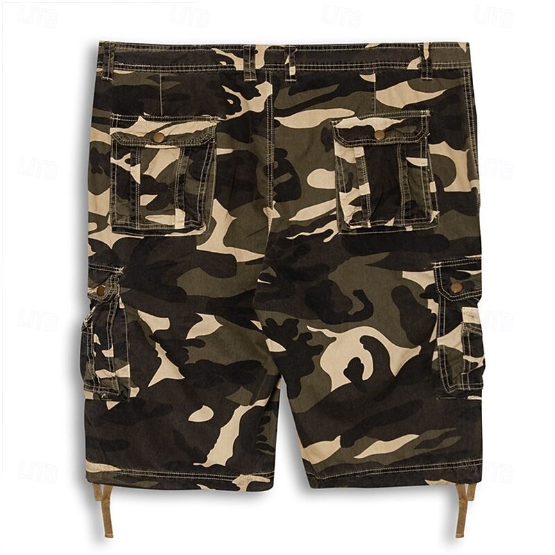 Men's Cargo Shorts Hiking Shorts Pocket Multi Pocket Camouflage Comfort Breathable Short Casual Chino Camouflage Red Camouflage Blue Inelastic2