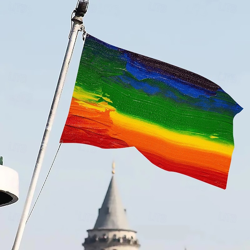 June Pride Month LGBTQ LGBT Pride Flag Rainbow Happy Pride Outdoor Decoration Indoor with Grommets House Yard Garden Decorations Holiday Banner Sign2