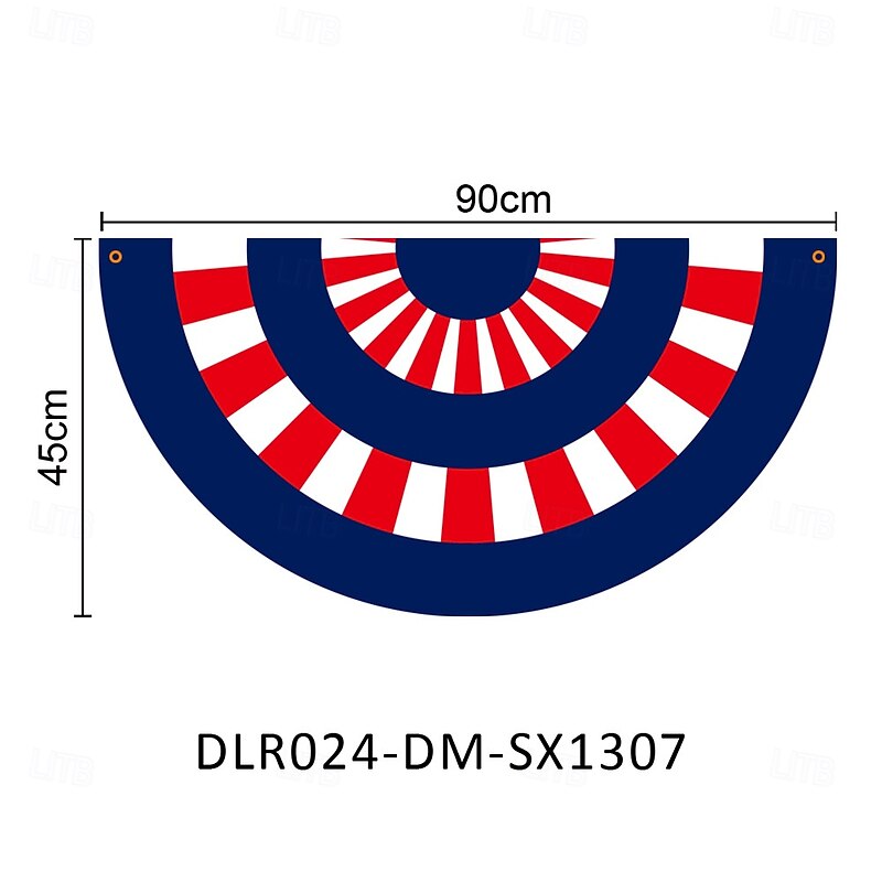American 4th of July Bunting Flag 3 x1.5 Ft Non-Pleated Fan Flag Banner Eagle Polyester Flag for Holiday Outdoor Hanging Decor Patriotic Memorial Day2