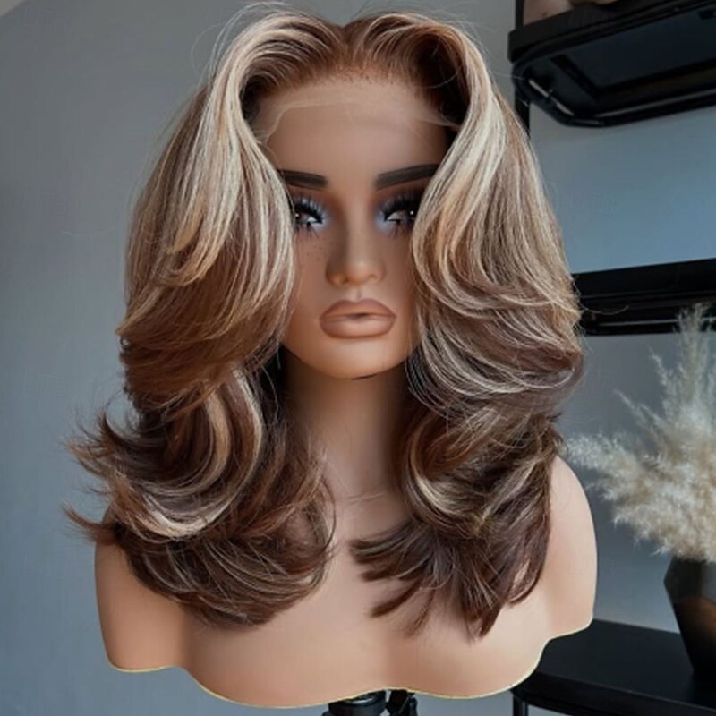 Remy Human Hair 5x5 Closure 13x4 Lace Front Wig Short Bob Brazilian Hair Wavy Multi-color Wig 130% 150% Density Highlighted / Balayage Hair Natural Hairline Glueless Pre-Plucked For Women Short Human3
