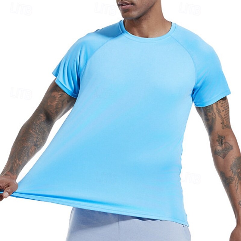 Men's T Shirt Tee Short Sleeve Shirt Tee Top Short Sleeve Crew Neck Summer Plain Fashion Designer Basic Classic Vacation Street Going out Black White Sky Blue Top Tee for Men3