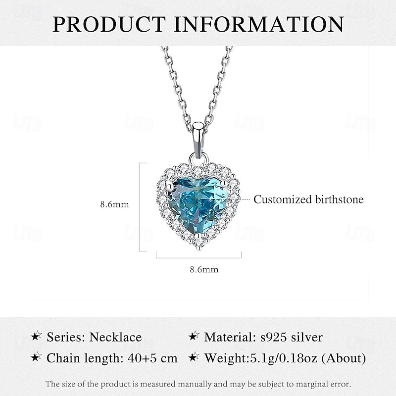 Personalized Heart Necklace Custom Best Gift for Mom – 925 Silver Birthstone Pendant, Perfect Gift for Mom, Grandmother, Wife, Girlfriend for Mother's Day, Valentine's Day, Christmas, Birthday3