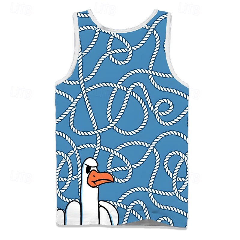 Men's Funny Duck T Shirt Vest Top Sleeveless T shirt 3D Print Crew Neck Round Shirt Vacation Casual Casual Hawaiian Holiday Red Blue Green Summer Spring Clothing Apparel S M L XL XXL XXXL2