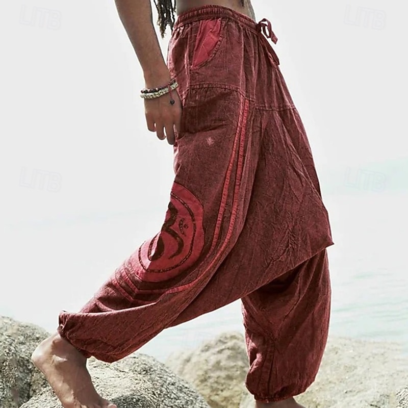 Retro Vintage Medieval Renaissance Pirate Pants Pirate Viking Solid Color Fancy Dress Men's Pirate Halloween Carnival Vacation Casual Daily LARP Adults' Pants Spring & Summer4