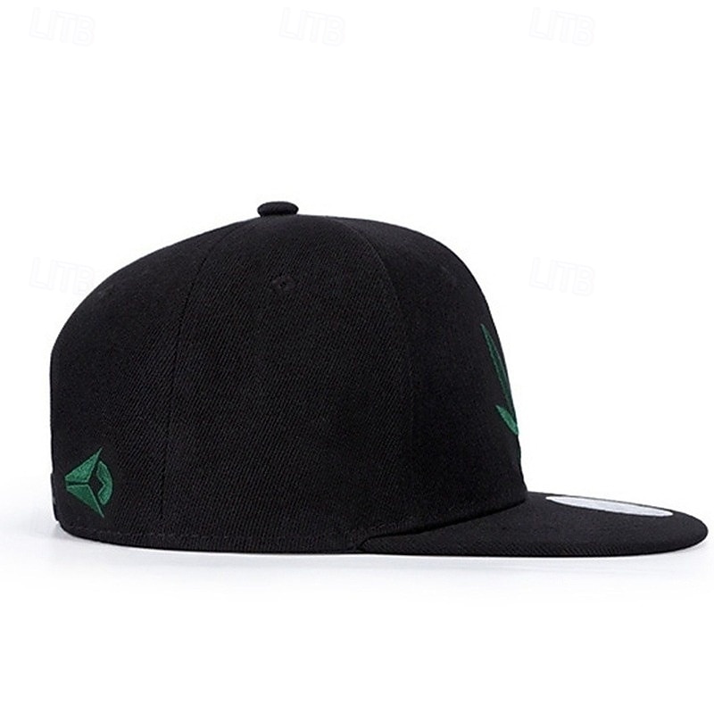 Men's Snapback Hat Sun Hat White Black White Cotton / Polyester Blend Embroidered Fashion Casual Daily Weed Leaf Adjustable Sunscreen Breathable3