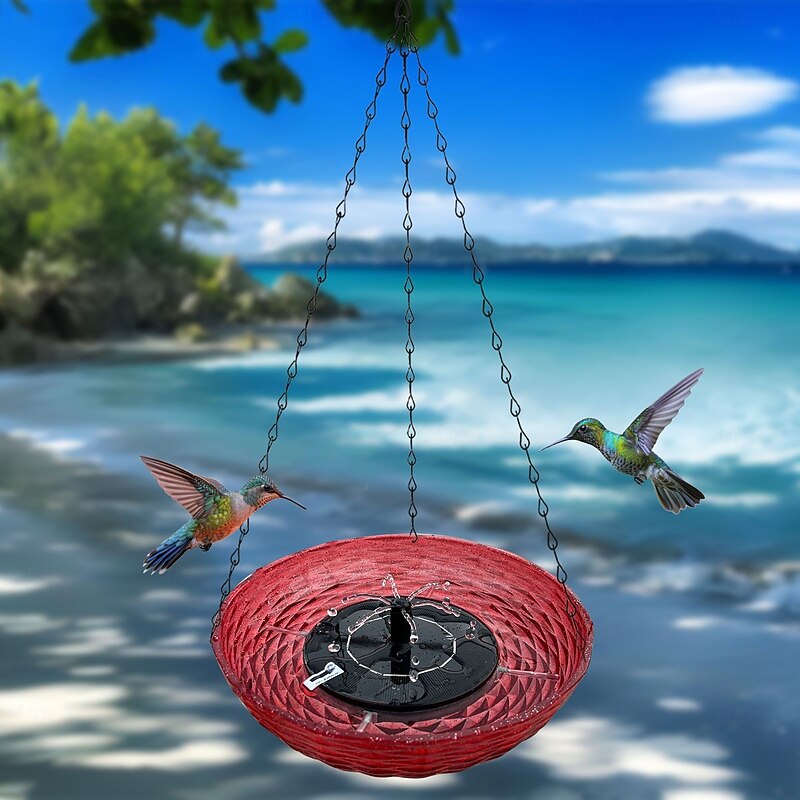 Hanging Bird Feeder & Bird Bath for Garden,Outdoor Floating Fountain Water Feature for Birds4