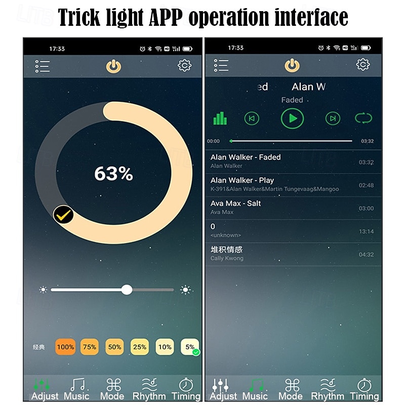 360 Neon LED Strip Light with Bluetooth APP Music Sync Timing 10-132 Feet Flexible/Waterproof/LED Rope Light 23key Remote Control Suitable for Home/Garden/Building Decoration DIY Decoration AC220V3