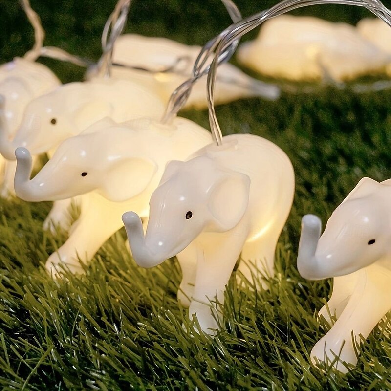 1.5m 10LEDs LED String Lights Elephant Animal Shaped Fairy String Lights Children's Room Decor Christmas Party Holiday Home Decoration Best Gift for Children3