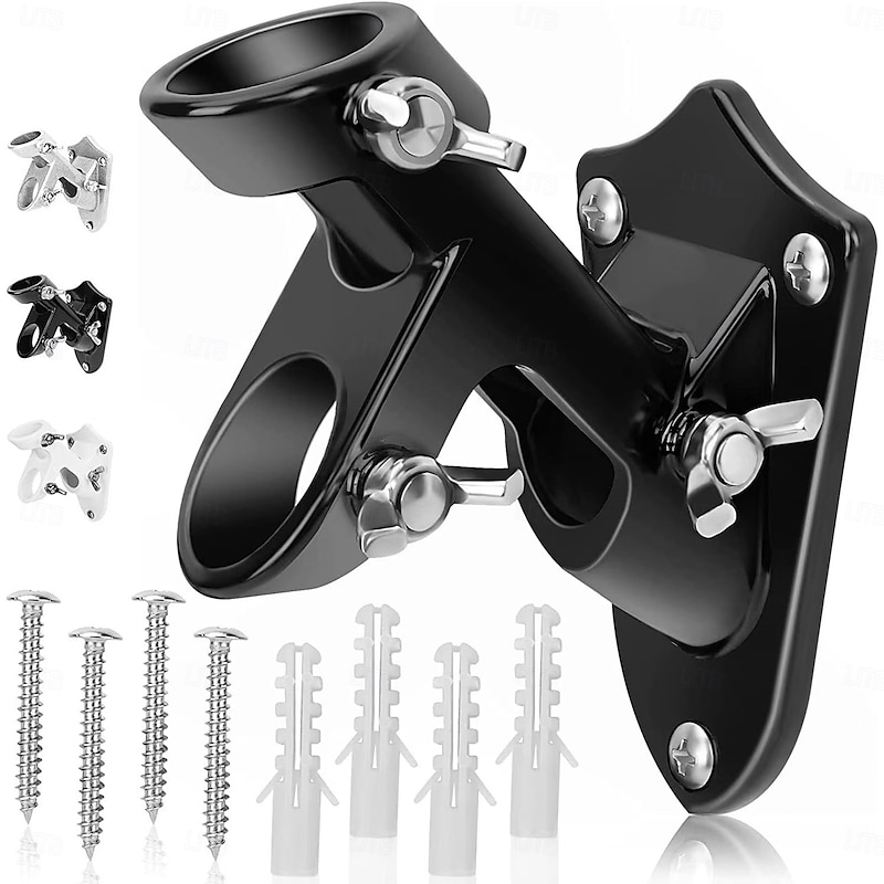 Flag Pole Holder, Outside House Flag Pole Bracket, Heavy Duty Metal Flag Mount, Aluminum Alloy Mounting Brackets, Outdoor Flag Holder- Strong Rust Free, Dual Position 1 inch