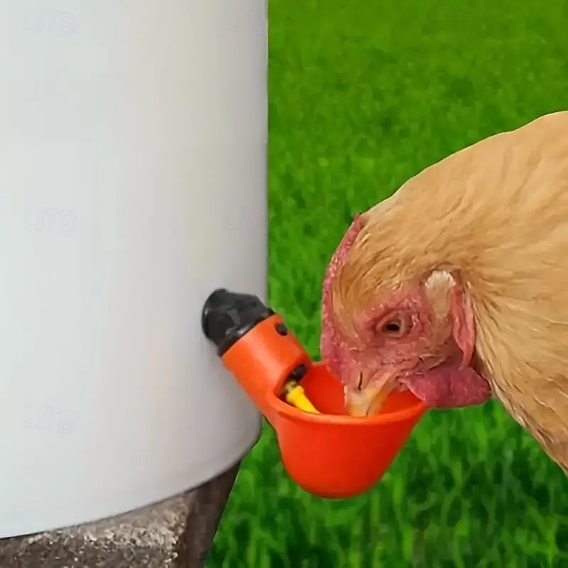 10Pcs Chicken Drinking Bowl Automatic Filling Water Dispenser Poultry Drinking Bowl Chicken Water Feeder Duck Turkey Rabbit Goose Water Dispenser