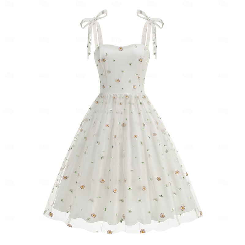Retro Vintage 1950s Vintage Dress Dress Swing Dress Embroidered Daisy Fancy Dress Women's Carnival New Year Masquerade Casual Daily Bachelorette Party Adults' Dress2