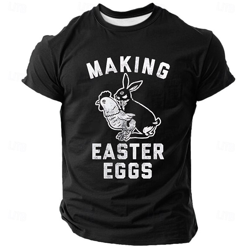 Easter Men's Chick Easter Eggs T Shirt Short Sleeve T shirt 3D Print Crew Neck Shirt Designer Casual Party Holiday Black Blue Green Summer Spring Clothing Apparel S M L XL XXL XXXL2