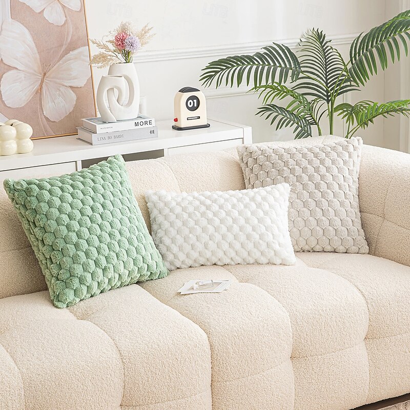 Soft Plush Decorative Toss Pillows Cover 1PC Soft Square Couch Cushion Case Pillowcase for Bedroom Livingroom Sofa Chair