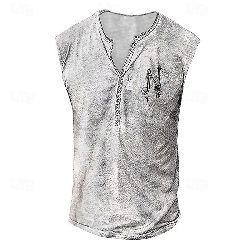 Men's Tank Top Vest Top Undershirt Sleeveless Shirt Sleeveless V Neck Summer Printing Fashion Designer Vacation Street Going out Black White Ginger Top Tee for Men3
