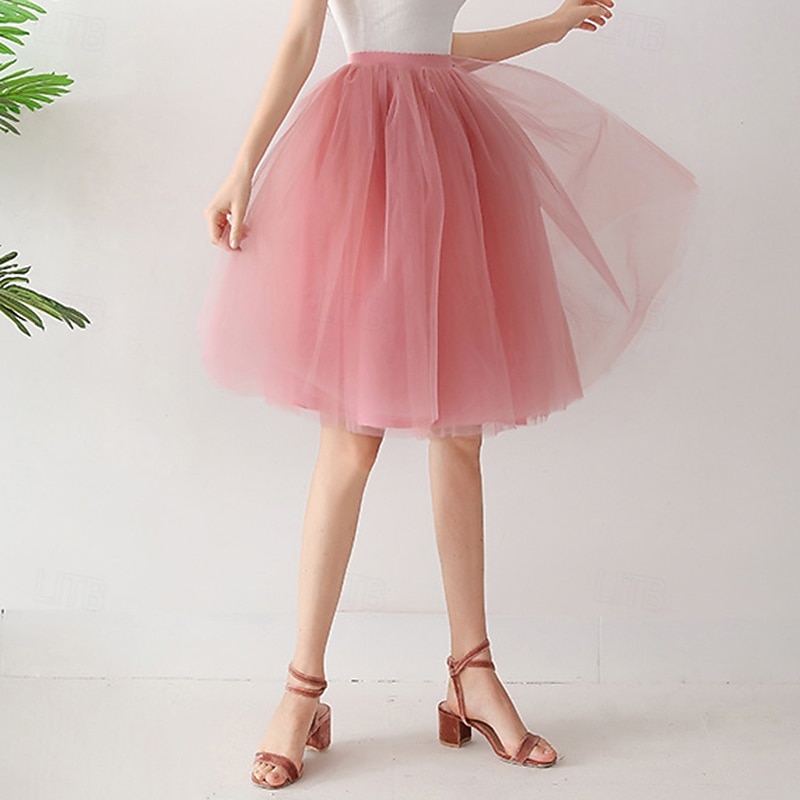 Retro Vintage 1950s Petticoat Hoop Skirt Tutu Under Skirt A-Line Fancy Dress Women's Masquerade Party Evening Wear Cocktail Party Tea Party Adults' Skirt3
