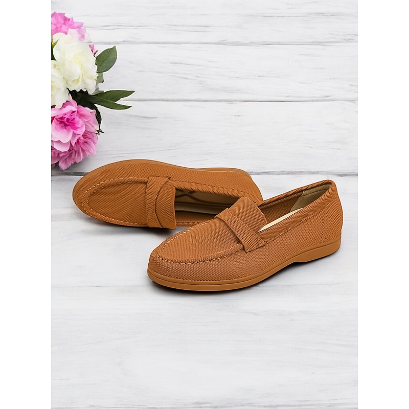 Women's Flyknit Slip-On Loafers - Lightweight Casual Walking Shoes for Work & Daily Wear3