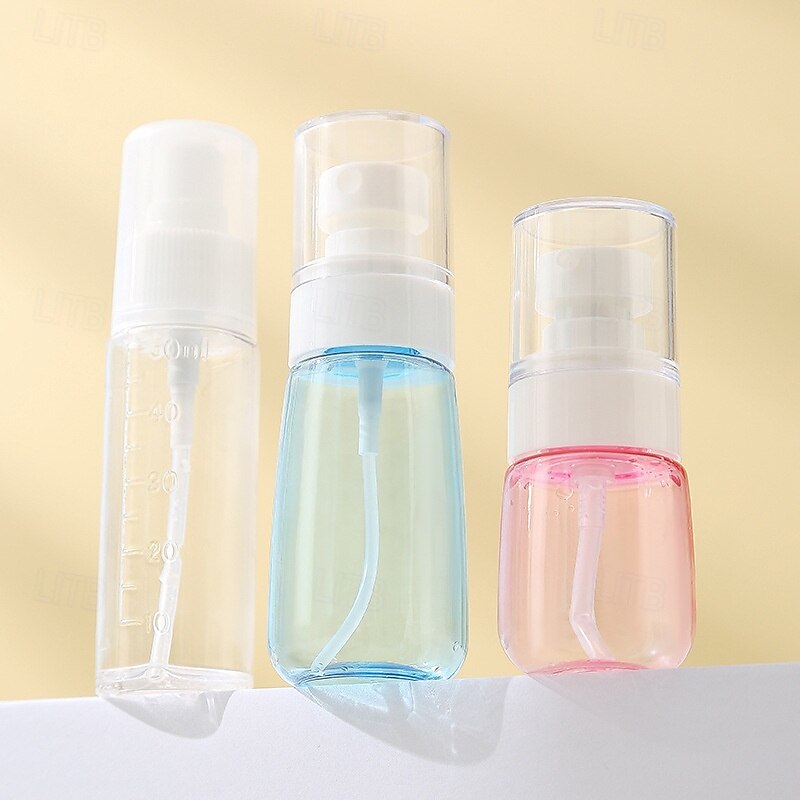 Travel Bottles Set 7-Piece, Refillable Cosmetic and Toiletry Containers, Shampoo, Lotion, Face Wash, Squeeze, Press, and Spray Bottles for Packing3