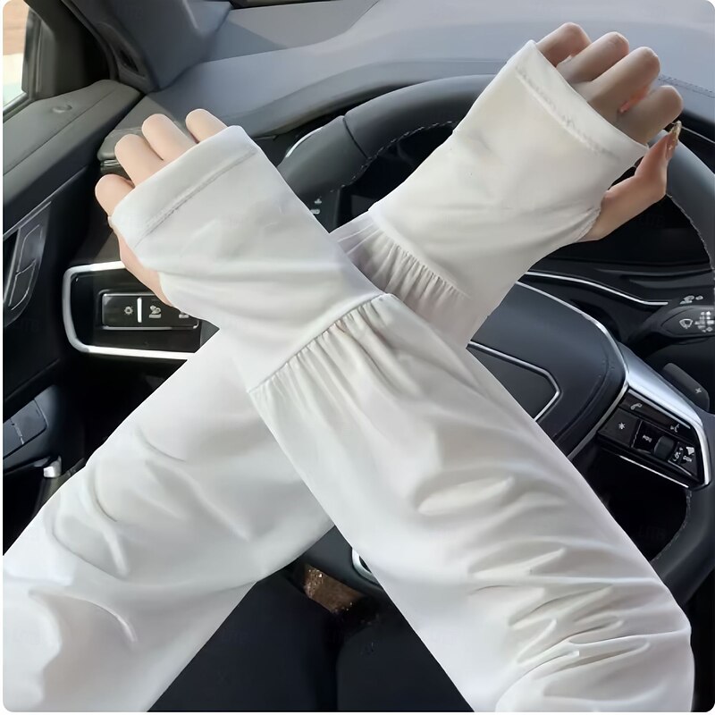 UV Protection Cooling Arm Sleeves Breathable Stretchable Sunblock for Outdoor Lightweight Polyester Perfect for Summer Sun Protection Accessories Casual Outdoor Wear Stretchable Fabric4
