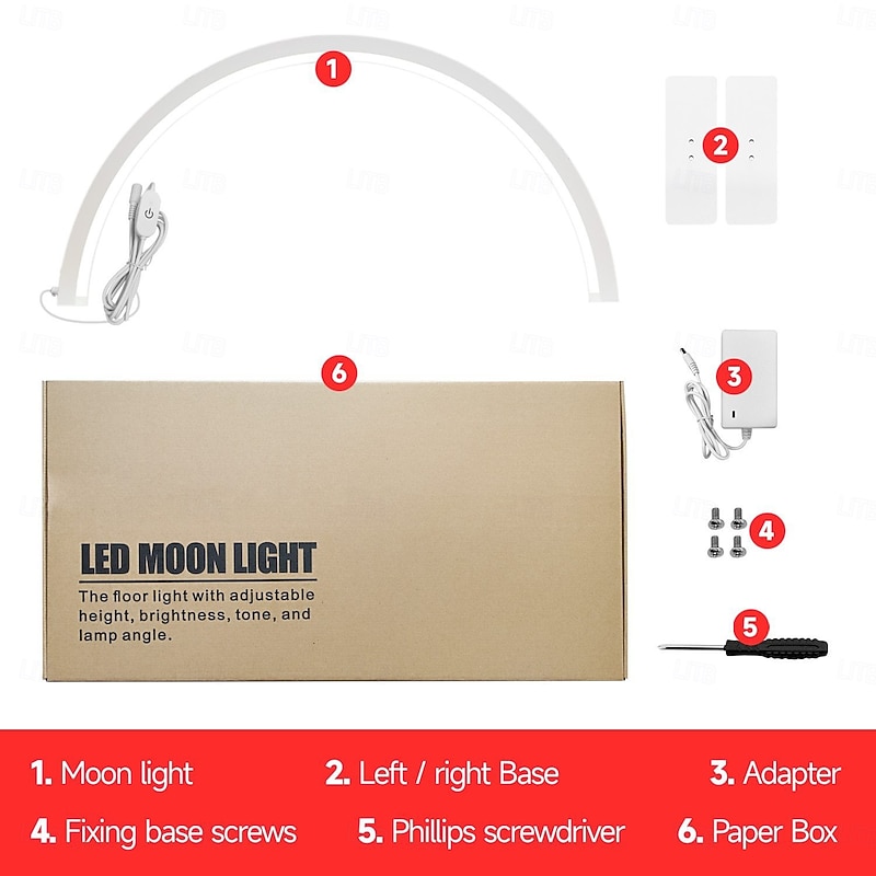 Half Moon Light for Nail Desk, 21.5In/29.5In 39W Nail Arch Lamp with Wire Controller/Remote, 3 Color Modes Nails Tech Lights, Bright Lamps, for Eyebrows/Manicure Led Light3