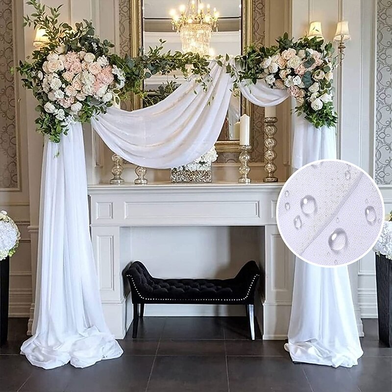 Sage Green Wedding Arch Drapes Chiffon Fabric Drapery Sheer Backdrop Curtains for Party Ceremony Arch Stage Decorations