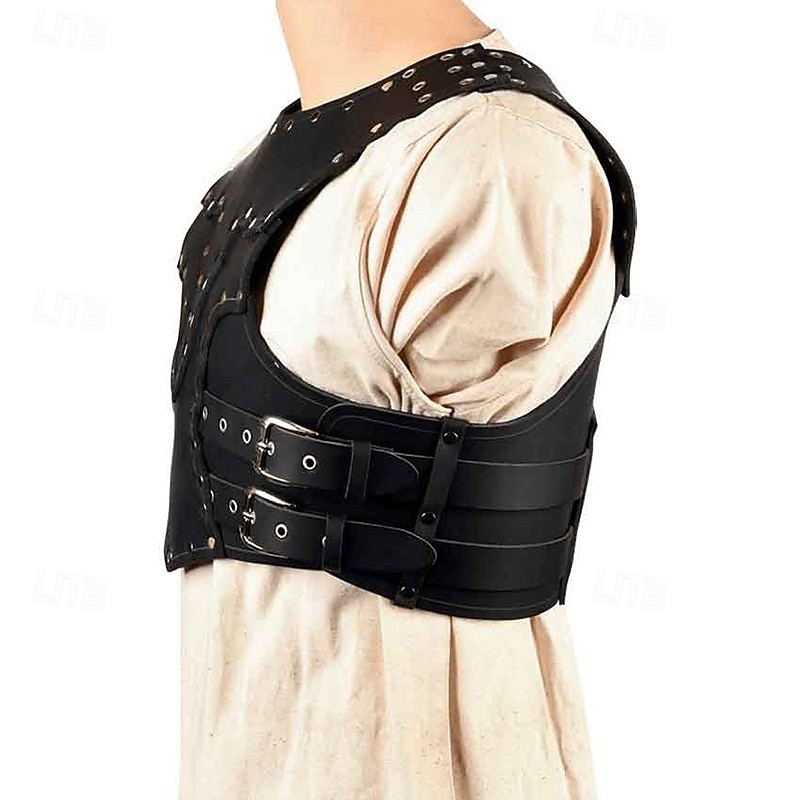Retro Vintage Medieval Renaissance Armor Masquerade Chest Guard Rivet Fancy Dress Men's Celtic Halloween Carnival Masquerade Performance Halloween Masquerade Adults' Vest2