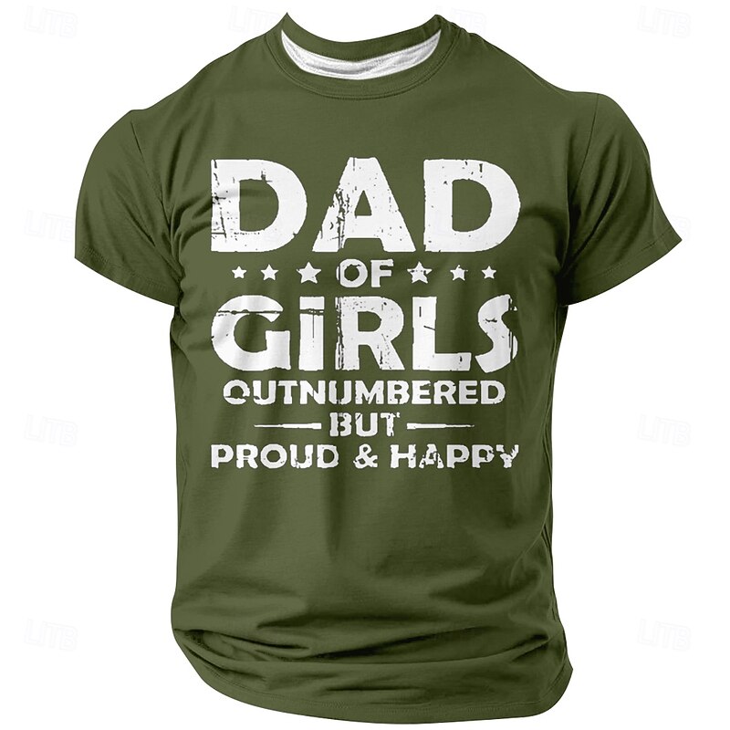 Men's Dad of Girls Graphic T-Shirt - Funny Outnumbered Father Tee4