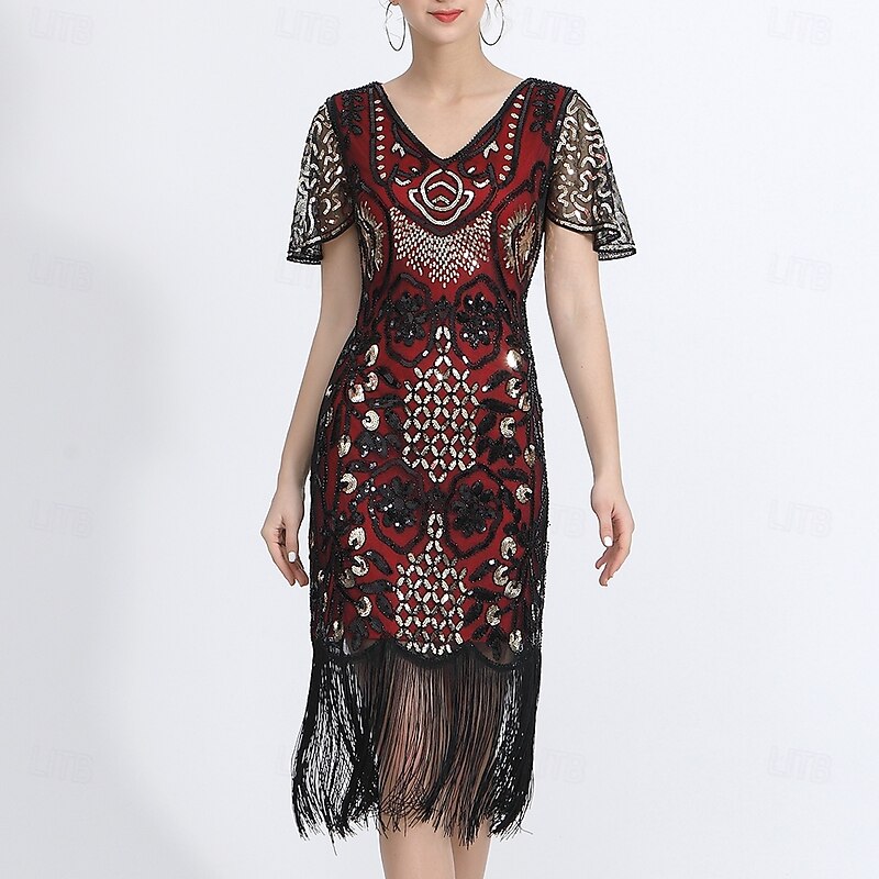 Latin Dance Dress Tassel Pure Color Splicing Women's Performance Training Short Sleeve High Polyester3