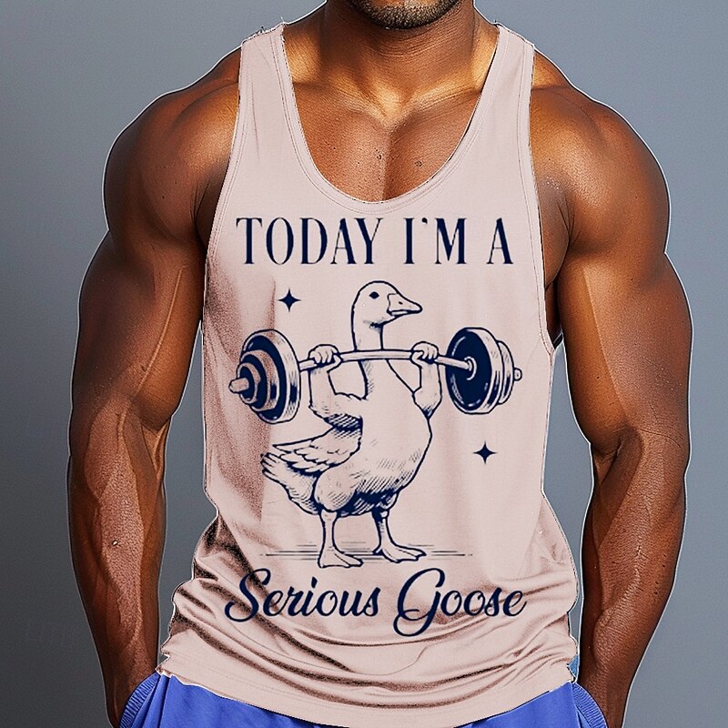 Men's Funny Slang Vest Top Sleeveless T shirt 3D Print Crew Neck Shirt Sports Fashion Daily Gym Hiking White Pink Blue Summer Spring Clothing Apparel S M L XL XXL XXXL2