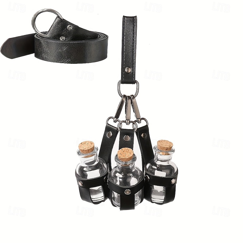 Punk & Gothic Medieval Renaissance Accesories Set Vikings Fancy Dress Men's Women's Unisex Celtic Viking Halloween Carnival Masquerade Performance LARP Ren Faire Adults' Bag Magic Bottle2
