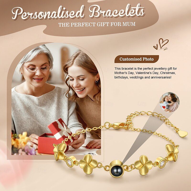 Personalized Photo Projection Bracelet for Women Custom Best Gift for Mom – Custom Jewelry Gift for Mother, Grandmother, Wife, or Girlfriend3