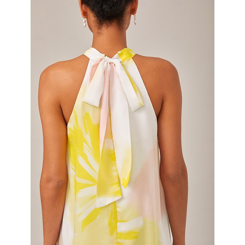 Super loose A-line summer vacation halter dress2