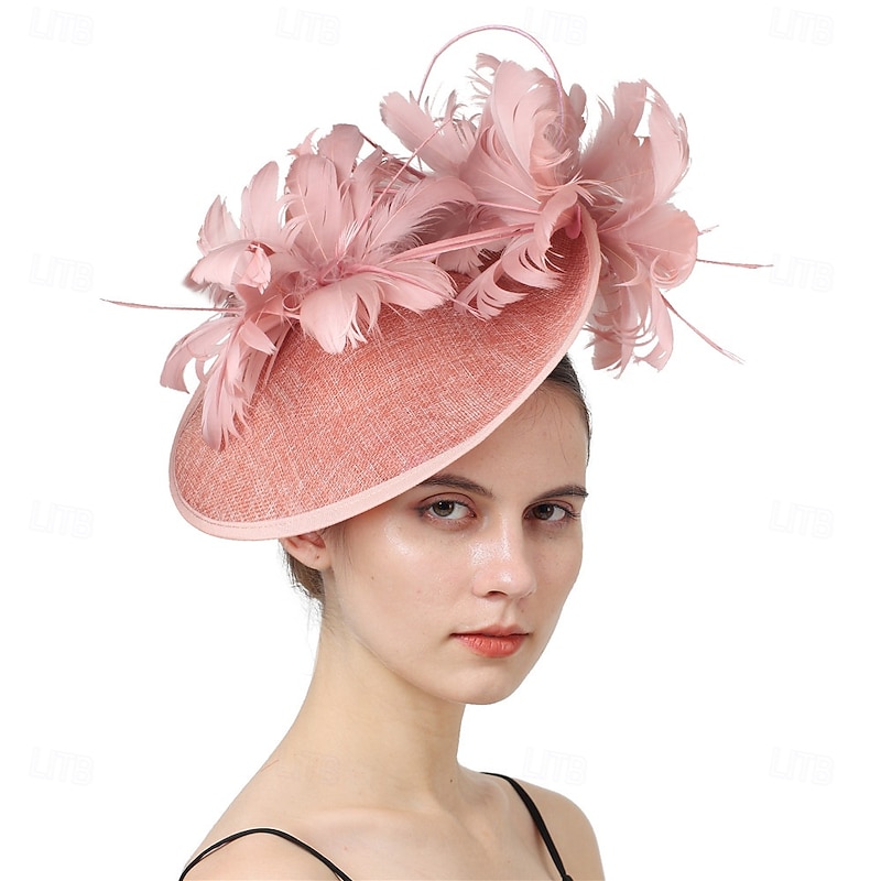 Headpiece Sinamay Wedding Evening Party Elegant Wedding With Feather Headpiece Headwear