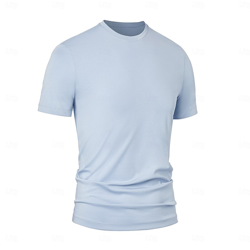 Men's T Shirt Short Sleeve Crew Neck Summer Spring Knitwear Vacation Vintage Crewneck School Training Outdoor Black Pink White Top Tee for Men2