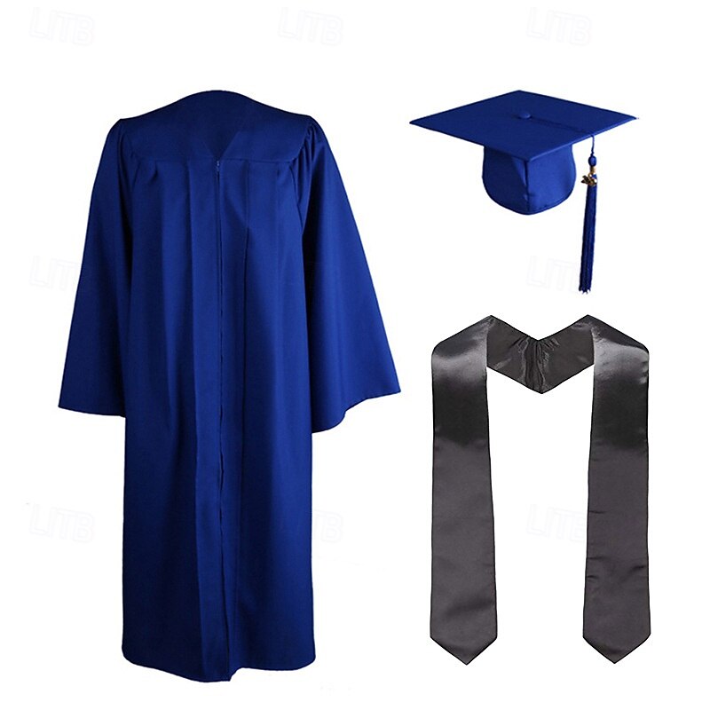 Graduation Cap and Gown 2025 Set with Tassel Graduation Stoles for High School College Bachelor2
