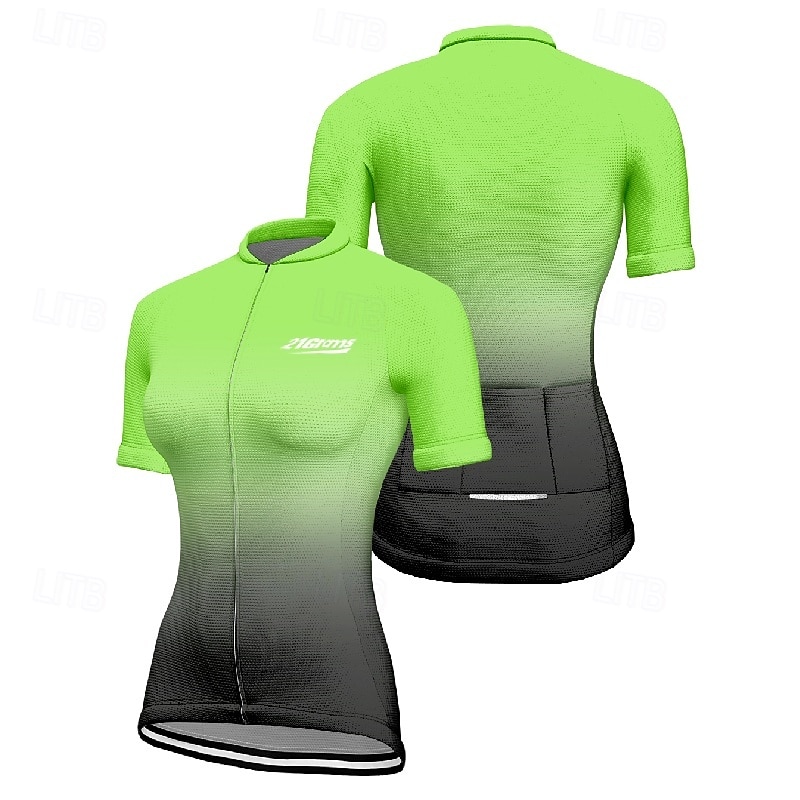 Women's Cycling Jersey Gradient Short Sleeve Bike Tee Tshirt Jersey with 3 Rear Pockets Mountain Bike MTB Quick Dry Anatomic Design Wicking Breathable Sports Yellow Red Blue Clothing Apparel3