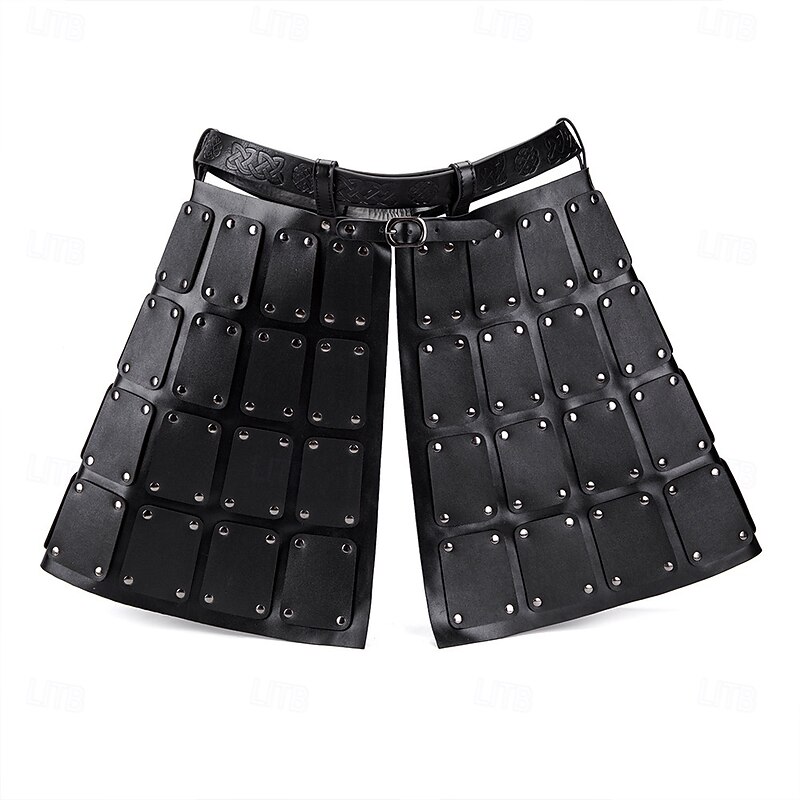 Retro Vintage Medieval Renaissance Skirt Armor Lamellar Skirt Warrior Viking Men's Viking Halloween Carnival Performance Party LARP Adults' Skirt (Belt Not Included)3