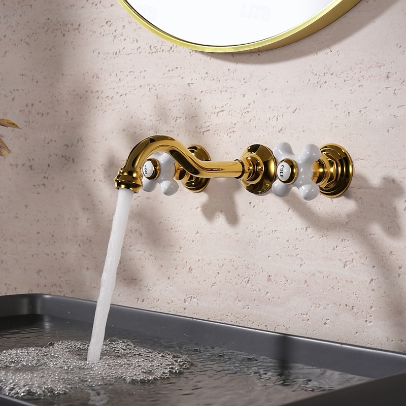 Bathroom Sink Faucet - Wall Mount / Widespread Electroplated Mount Inside Wall mountedBath Taps2