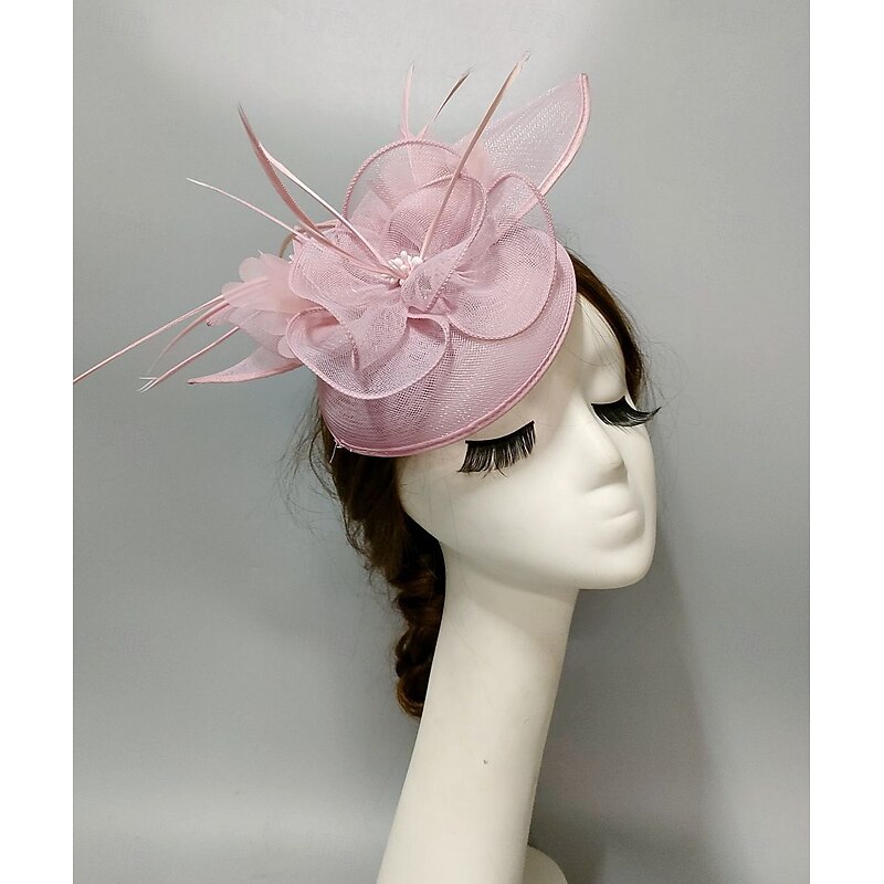 Fascinators Net Veil Hat Wedding Ladies Day With Cap Floral Headpiece Headwear